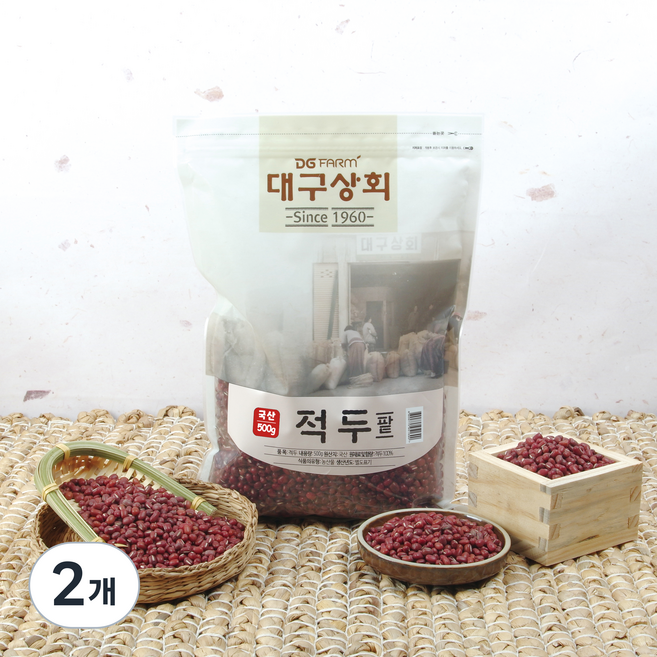 대구상회 국산 적두 팥, 500g, 2개