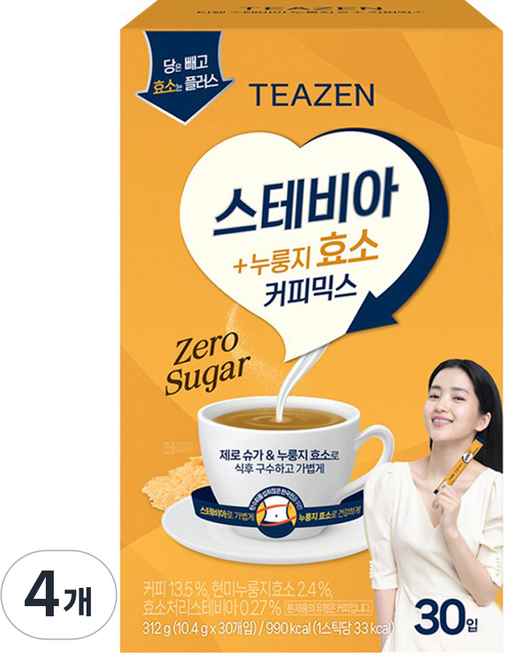 티젠 스테비아 누룽지효소 커피믹스, 10.4g, 30개입, 4개