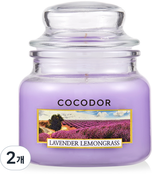 코코도르 스몰자 캔들, 라벤더앤레몬그라스, 95g, 2개