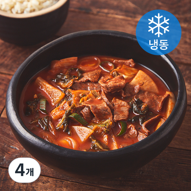 쿡솜씨 얼큰 소고기국밥 (냉동), 340g, 4개