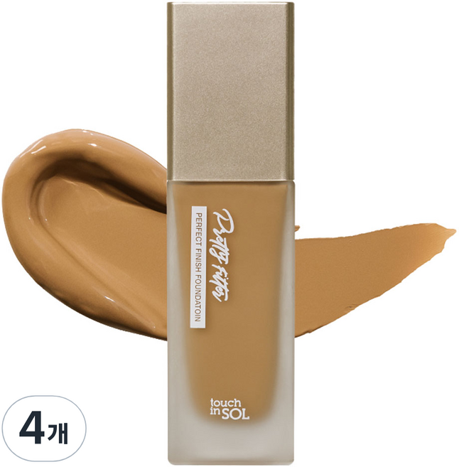 터치인솔 프리티필터 퍼펙트 피니시 파운데이션 35g, 4개, 4호 텐