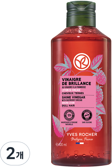 이브로쉐 샤인 헤어 식초 라즈베리향, 2개, 400ml