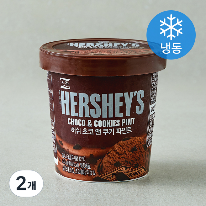 허쉬 초코앤쿠키 파인트 (냉동), 2개, 1개입, 474ml