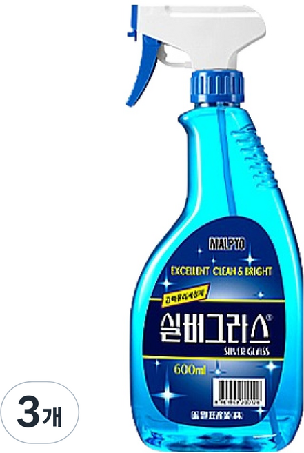 말표 실버그라스 유리 세정제, 600ml, 3개