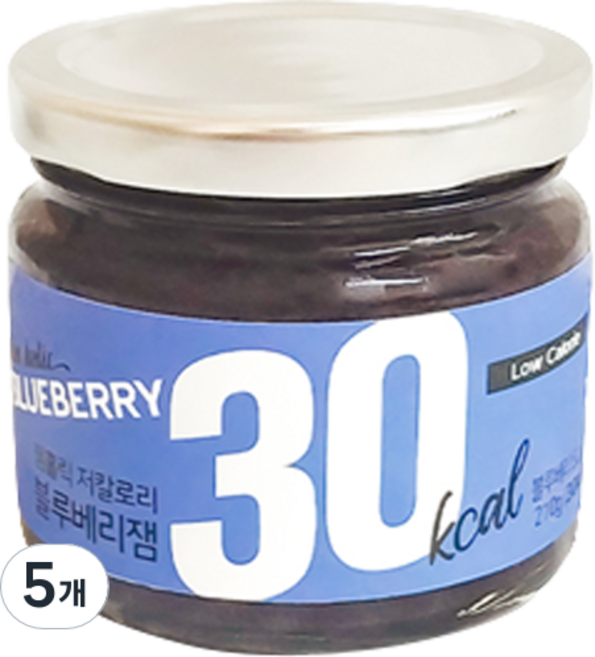 잼홀릭 저칼로리 콩포트 블루베리잼, 5개, 200g