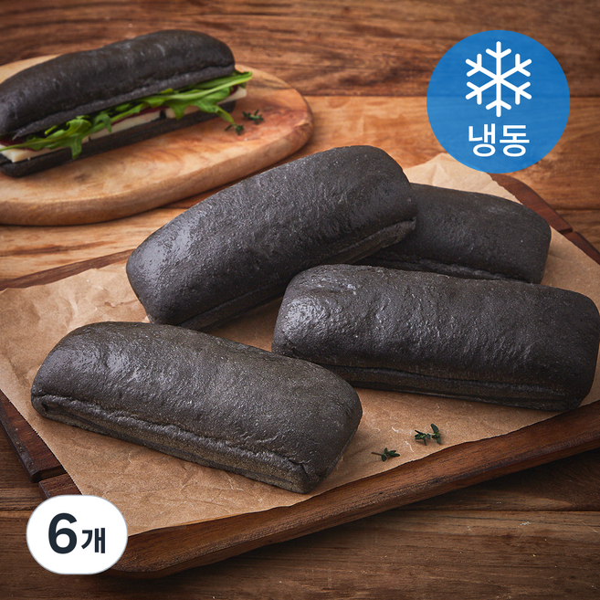 구스에프앤비 먹물 치아바타 5개입 (냉동), 400g, 6개