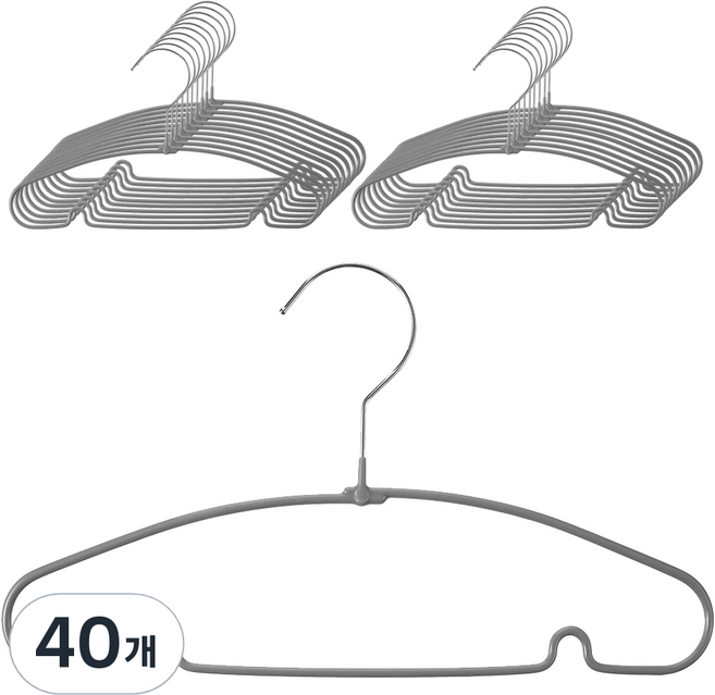 comet 兒童防滑衣架, 灰色, 40入