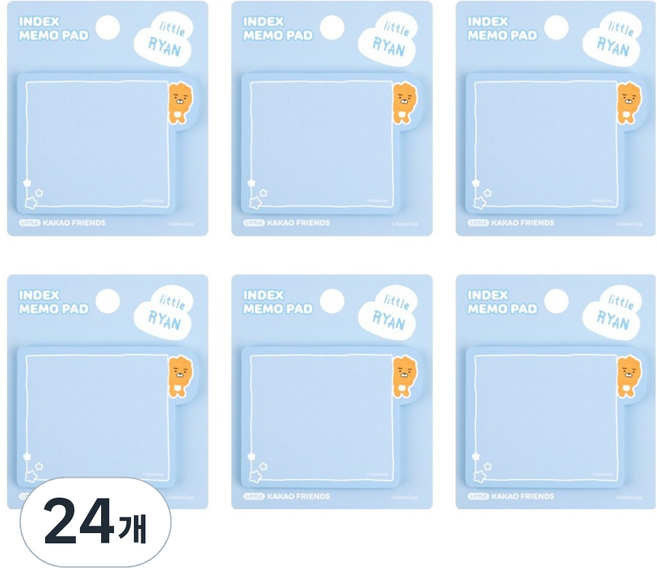 카카오프렌즈 리틀프렌즈 러블리 인덱스 점착 메모지, 라이언, 40매, 24개