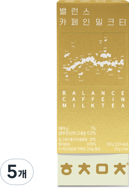 대한다업 ㅎㅊㅁㅊ 밸런스 카페인 밀크티, 20g, 5개, 5개입
