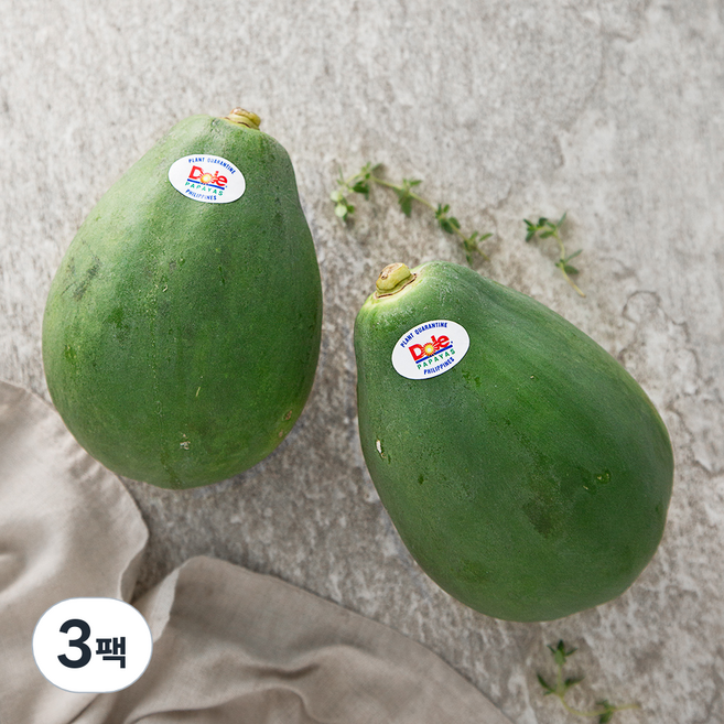 돌 그린파파야 2입, 1kg, 3팩