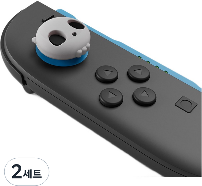 긱쉐어 닌텐도 스위치2 조이콘2 스틱커버 버튼커버 스틱캡 세트, 스컬 블랙 화이트, 2세트