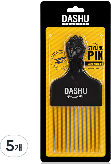 다슈 클래식 스타일링 픽 포마드 빗 콤브, 혼합색상, 5개