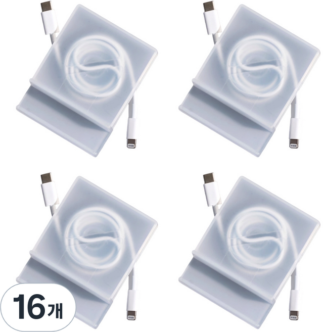 주앤지 휴대폰 케이블 정리 홀더 스탠드형, 반투명, 16개