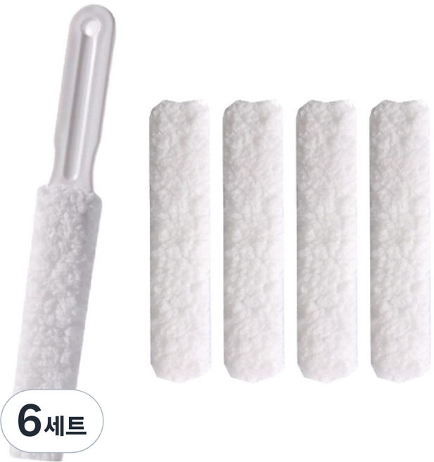 달콤상점 에어컨 청소솔 브러쉬 본품 + 리필 4p 세트, 화이트, 6세트