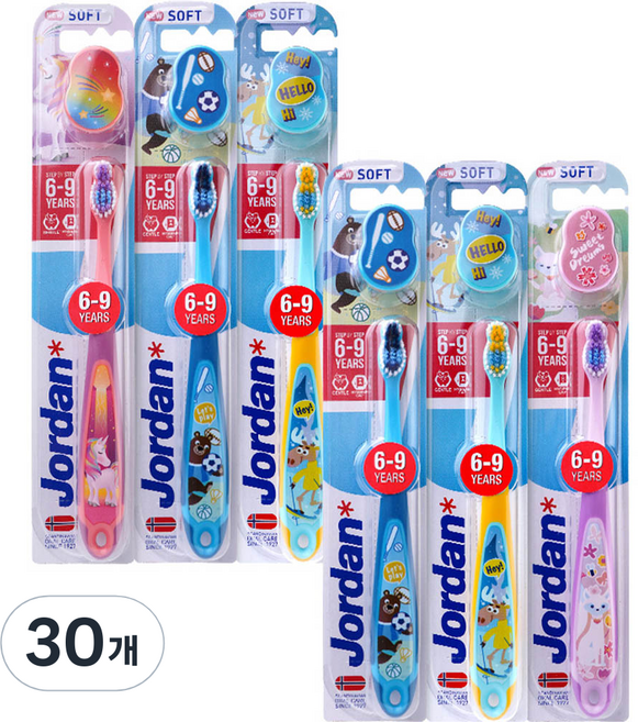 조르단 스텝 3단계 어린이 칫솔, 랜덤 발송, 1개입, 30개