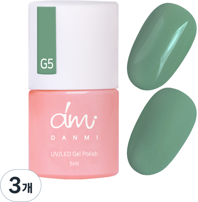 단미 컬러 젤네일, G5 모던그린, 5ml, 3개