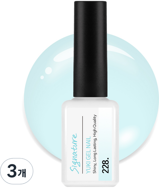 유키 시그니처 젤네일, 228호 소다블루시럽, 7g, 3개