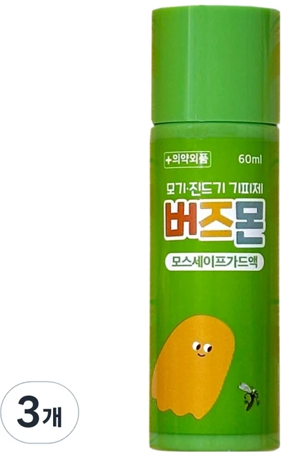 버즈몬 유아용 모기 기피제 스프레이 퇴치제 이카리딘 15%, 60ml, 3개 - 쿠팡