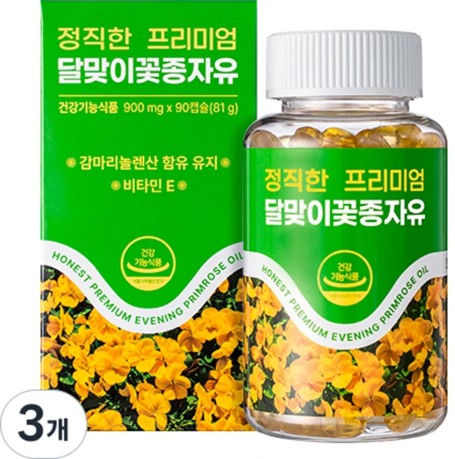 뉴프라이스 정직한 프리미엄 달맞이꽃종자유, 3개, 90정 - 쿠팡