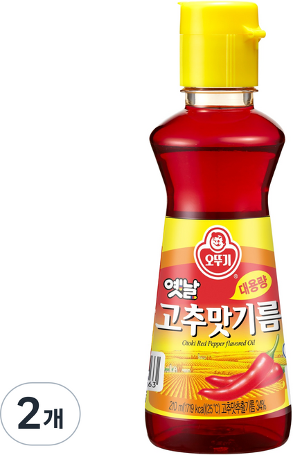 오뚜기 옛날 고추맛기름, 210ml, 2개