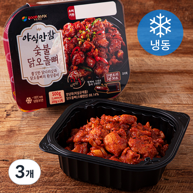 야식만참 숯불닭오돌뼈 2입 (냉동), 500g, 3개
