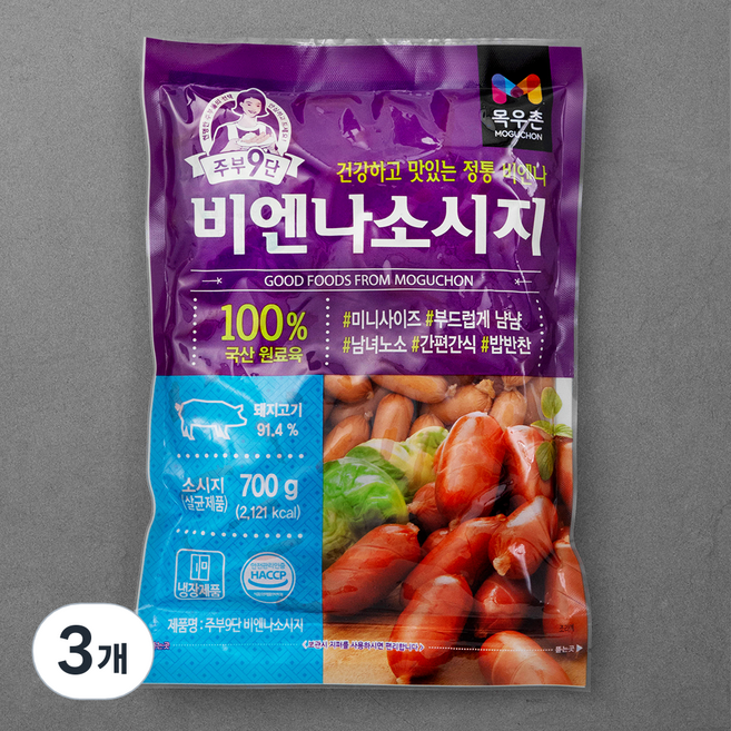 주부구단 목우촌 비엔나 소시지, 700g, 3개