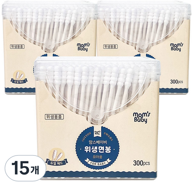 맘스베이비 유아용 위생면봉, 300개입, 15개