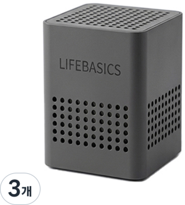 라이프베이시스 강력 무향 탈취박스 그레이, 138.5g, 3개