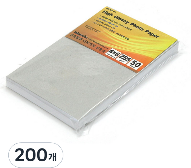 잉크미디어 고광택 포토용지, 4X6, 200개