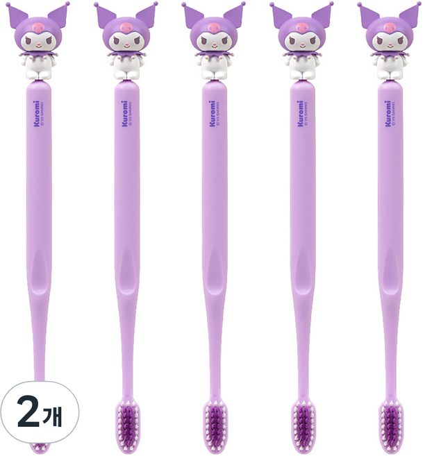 아텍스 산리오캐릭터즈 피규어 칫솔, 쿠로미, 5개입, 2개