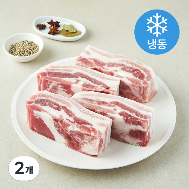 스페인산 통삼겹살 구이보쌈용 (냉동), 2개, 1.5kg