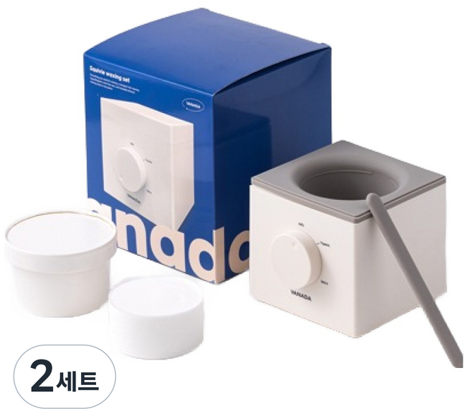 바나다왁싱 미니 워머기 VA-WH200 + 스퀴비 하드왁스 모든부위용 130g 세트, 2세트