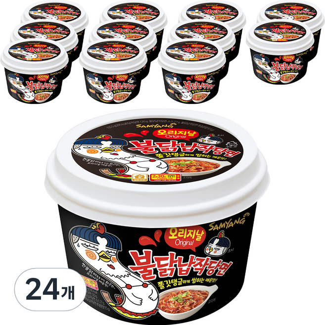 삼양 식품 불닭 납작당면, 155.5g, 24개
