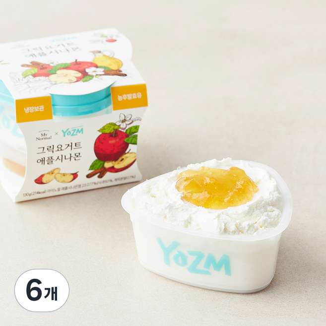 마이노멀 요즘 애플시나몬 그릭요거트, 130g, 6개, 1개입