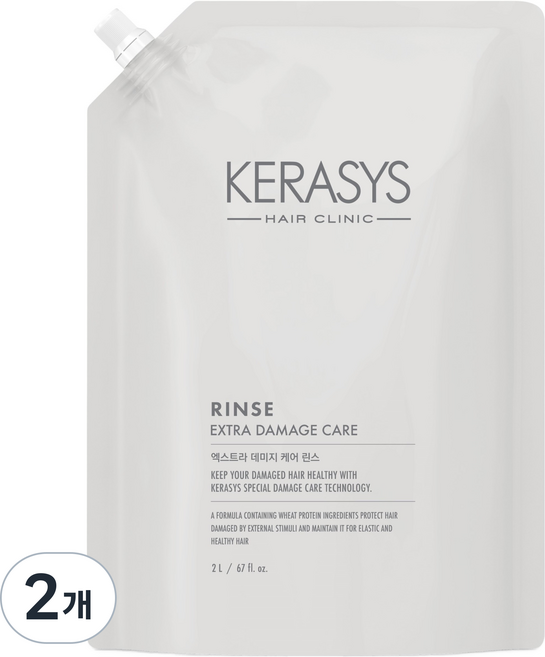 케라시스 엑스트라 데미지 케어 린스 리필, 2L, 2개