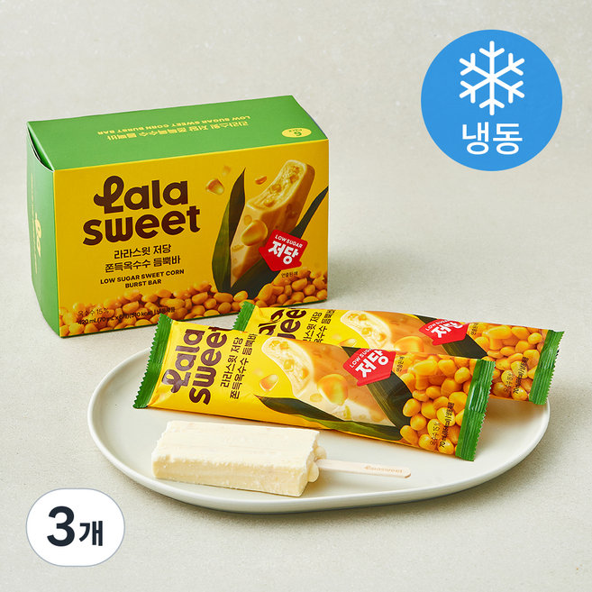 라라스윗 저당 쫀득옥수수 듬뿍바 (냉동), 3개, 6개입, 70ml