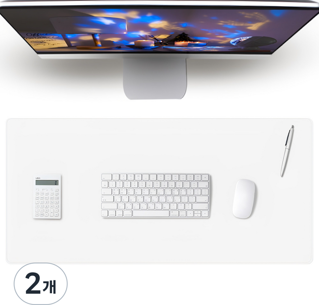 레토 가죽 마우스 장패드 800 x 400 mm LMP002XLC, 2개, 화이트