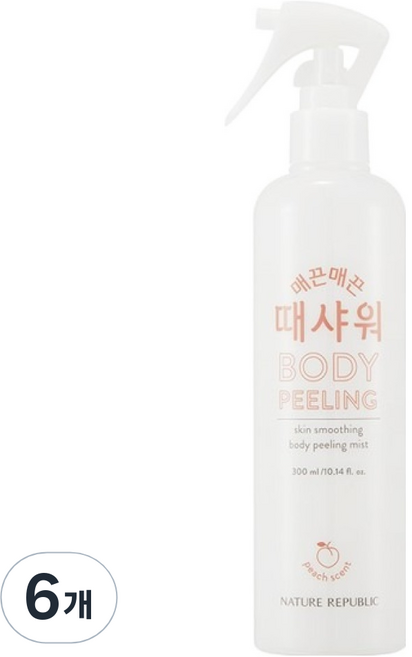 네이처리퍼블릭 매끈매끈 때샤워 복숭아, 300ml, 6개
