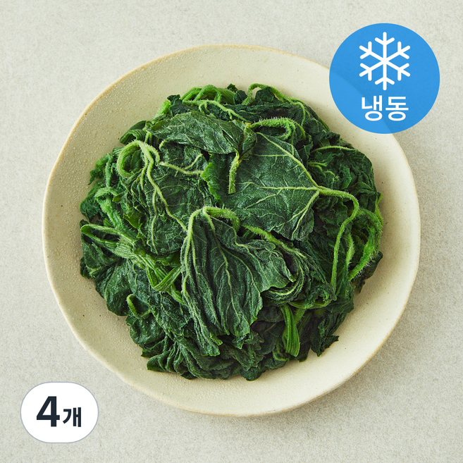 나물투데이 국내산 데친 호박잎 (냉동), 4개, 250g