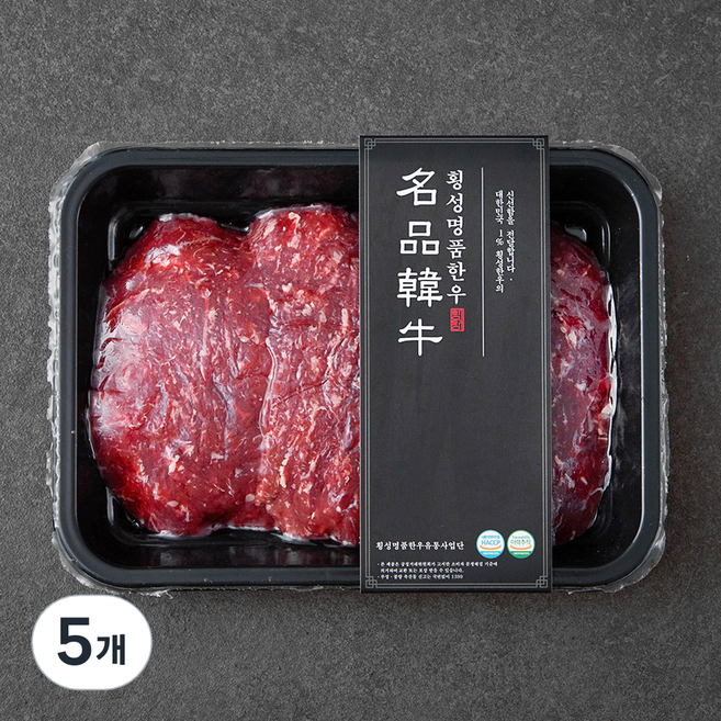 횡성한우 1등급 이상 얇은 불고기 (냉장), 300g, 5개