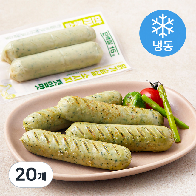 한끼통살 닭가슴살 더블 소시지 깻잎맛 (냉동), 100g, 1개입, 20개