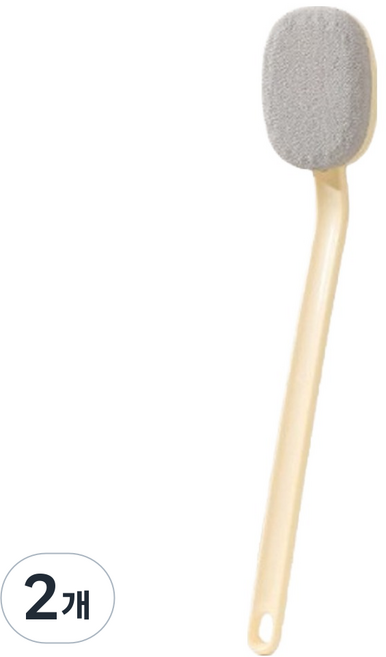 원이네 롱핸들 밀착 등케어 샤워 브러시, 베이지, 2개, 1개입