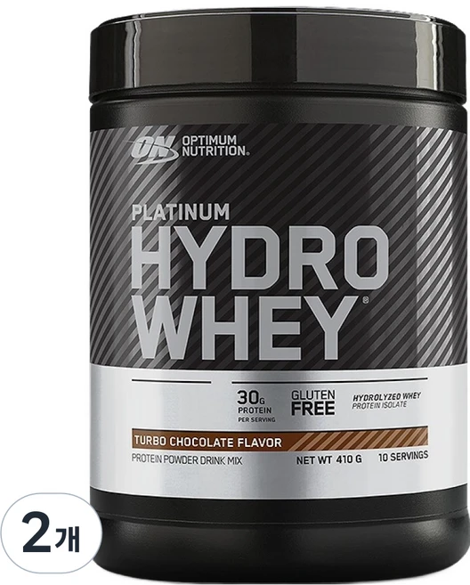 옵티멈뉴트리션 플래티넘 하이드로웨이 프로틴 파우더 초콜릿맛 10회분, 410g, 2개 - 쿠팡