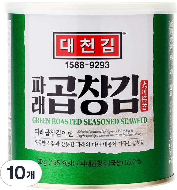 대천김 파래 곱창캔김, 30g, 10개