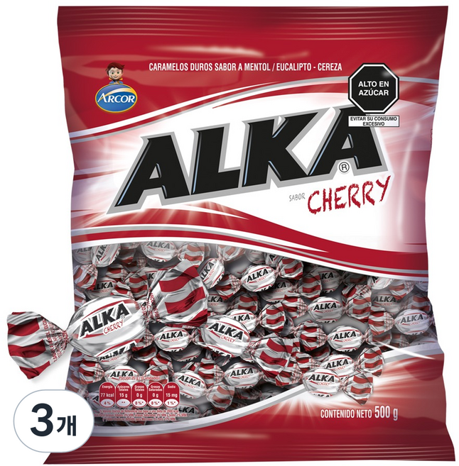 ARCOR 櫻桃味潤喉糖, 500g, 3個