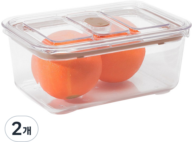 prepara 브루클린 트라이탄 밀폐용기 베이지 4호 1.5L, 2개, 단품