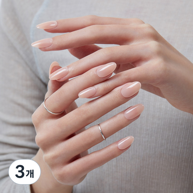 데싱디바 매직프레스 네일팁 아몬드, 누드 글로시, 3개