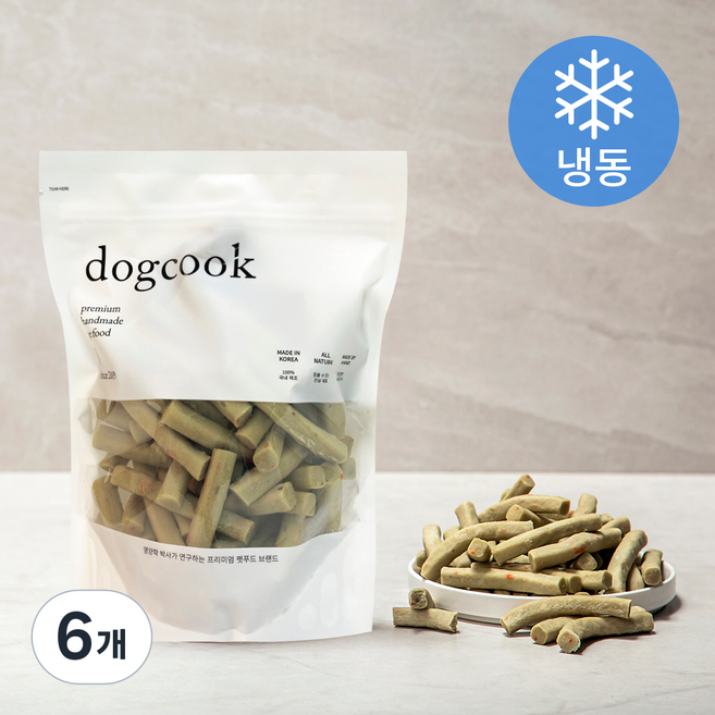 도그쿡 반려견 야채 스틱형 냉동 수제사료, 과일/야채, 500g, 6개