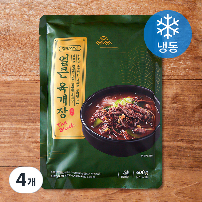 집밥장인 육개장 더블랙 (냉동), 600g, 4개