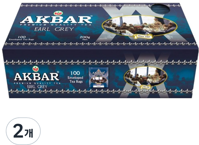 아크바 얼그레이 홍차 티백, 2g, 100개입, 2개